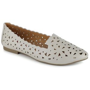 Unionbay Laser Cutout Cream flats